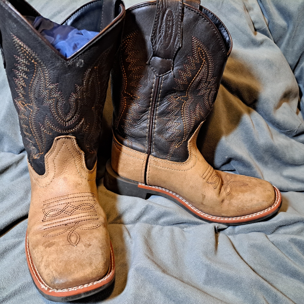 Men's Western Cowboy Boots - Black and Tan